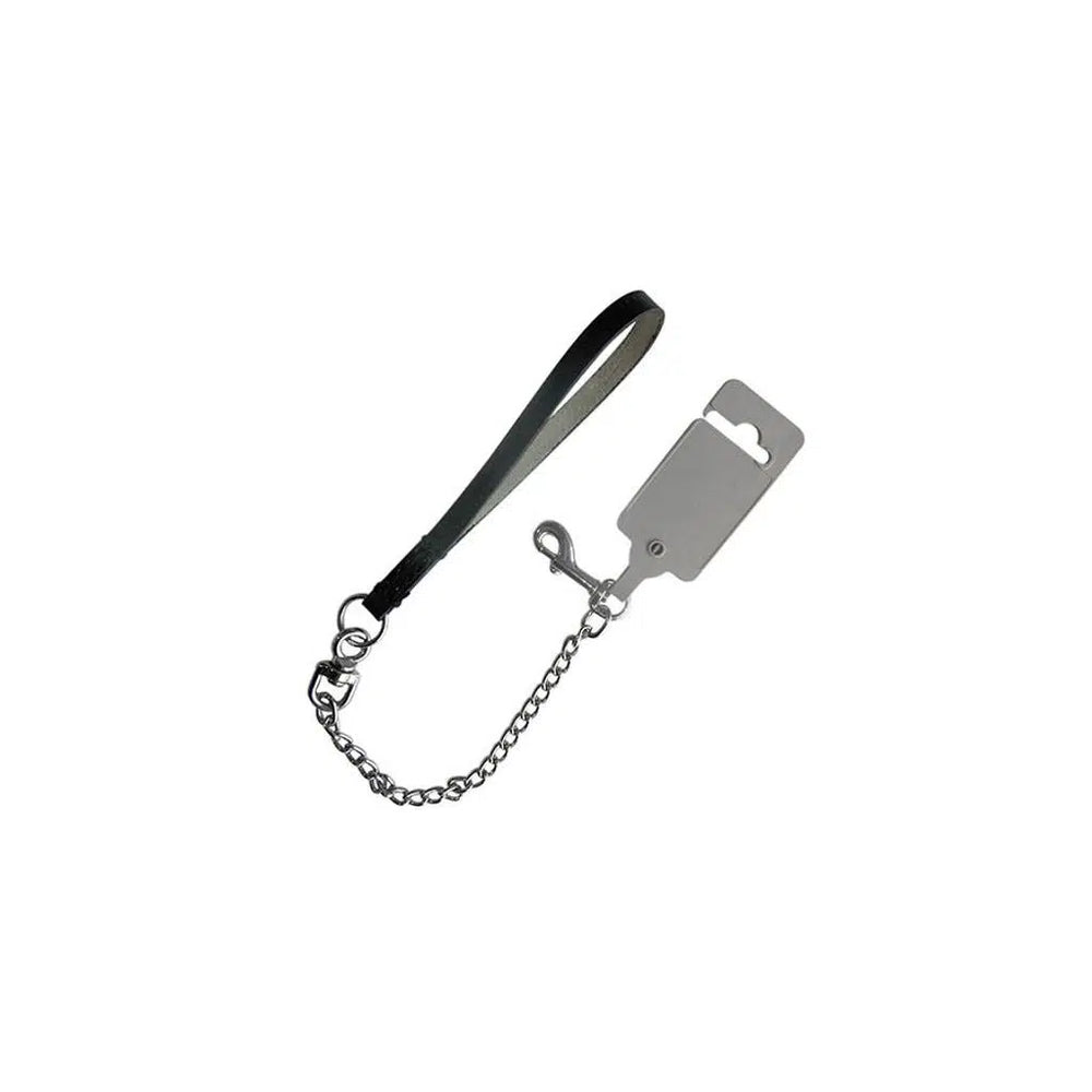 Percell Short Leather-Handle Chain Leash 60 cm