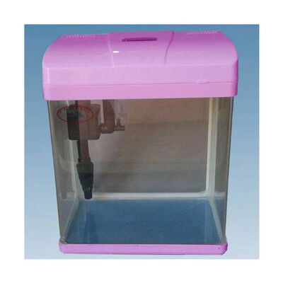 Perfect Pink Glass Aquarium for Small Fish 9 Liters