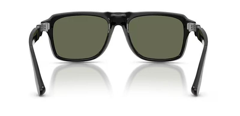 Persol 0PO8002S Black Rectangular Polarized Sunglasses 55mm