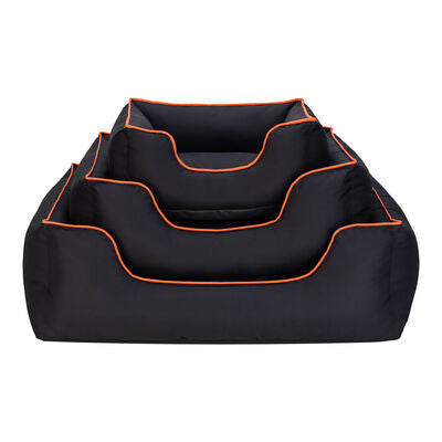 Pet Comfort Alpha Dog Bed Black Orange Medium 80x65 cm