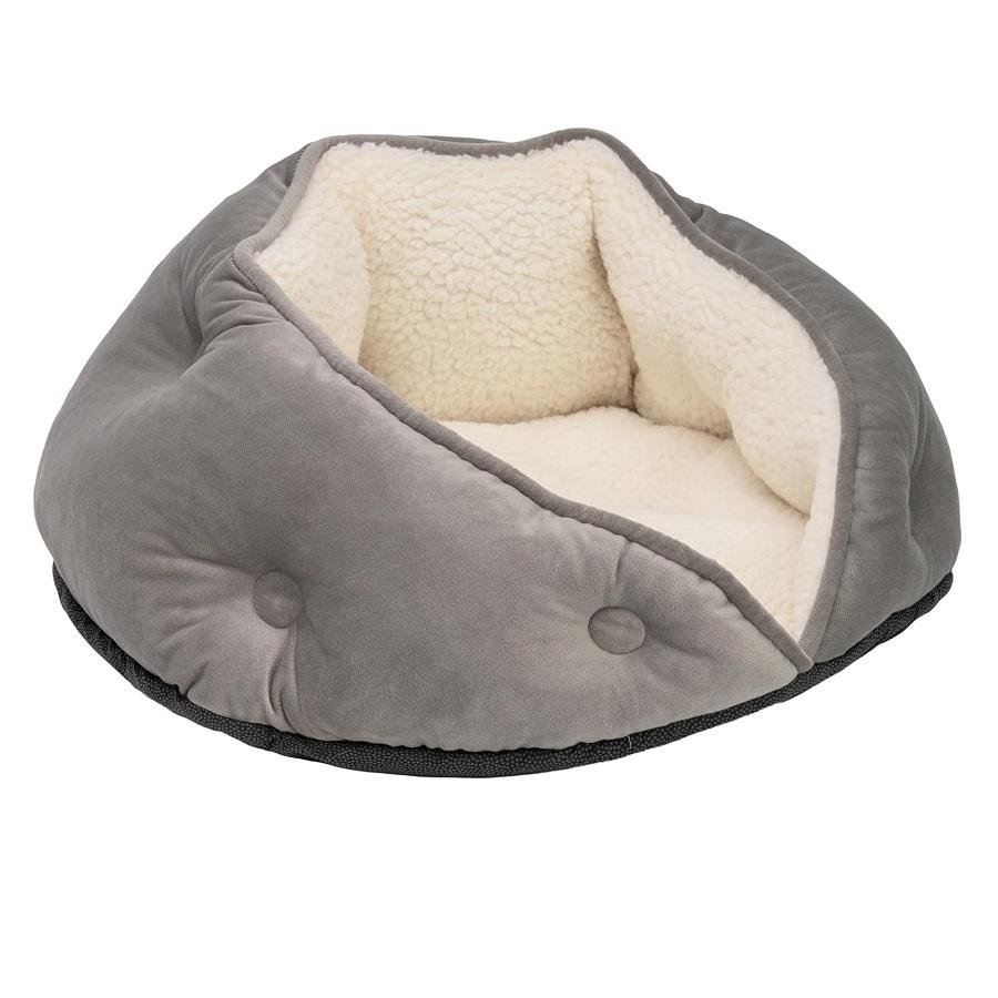 Pet Comfort Paris Cat and Dog Bed Soft Plush Nest Grey 50cm