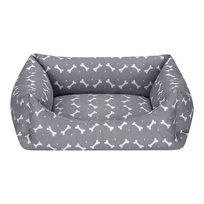 Pet Comfort Uniform Bone Grey & White Pet Bed Small 40x50 cm
