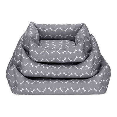 Pet Comfort Uniform Bone Grey & White Pet Bed Small 40x50 cm