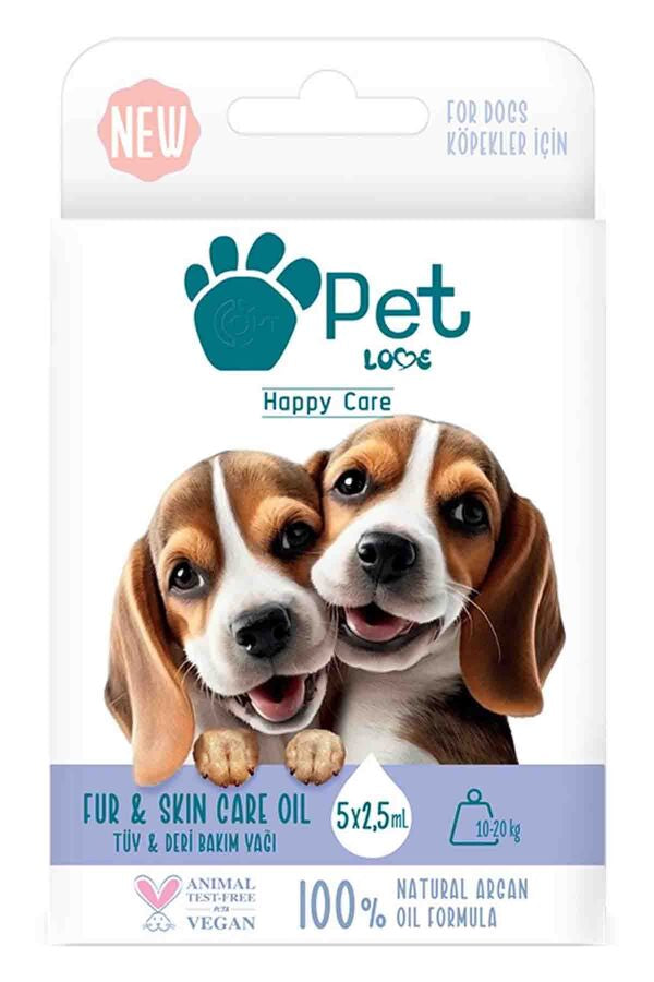 Pet Love Natural Argan Oil Dog Coat Treatment 5x2.5ml