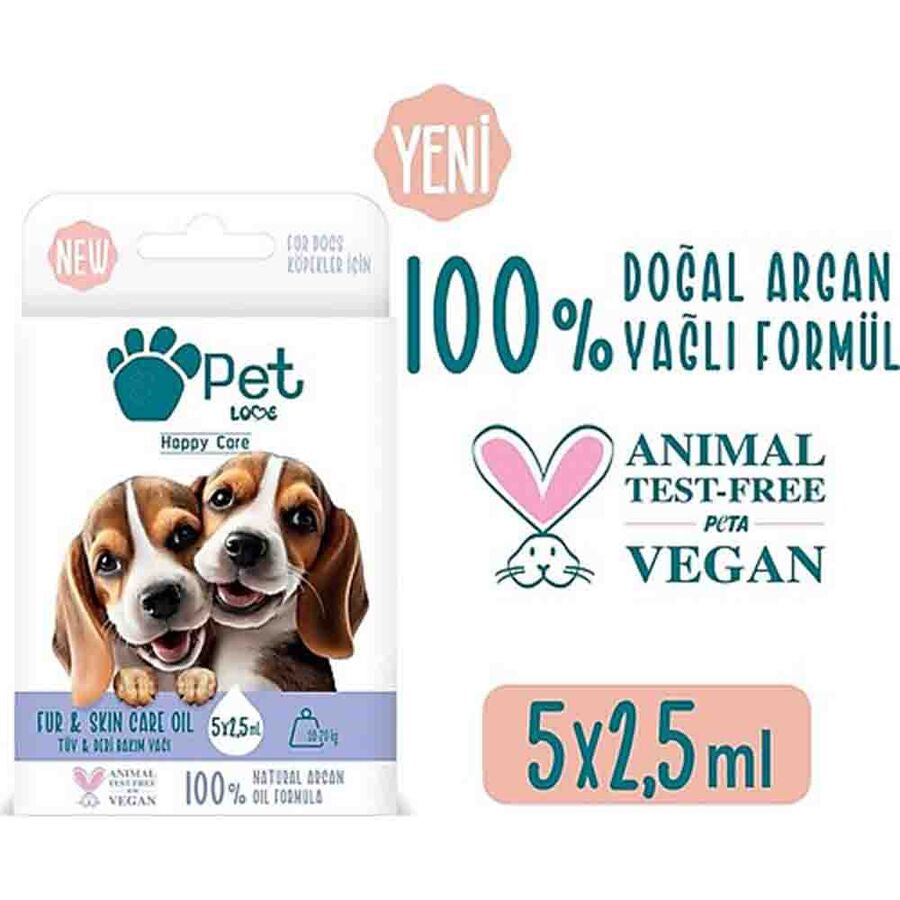 Pet Love Natural Argan Oil Dog Coat Treatment 5x2.5ml
