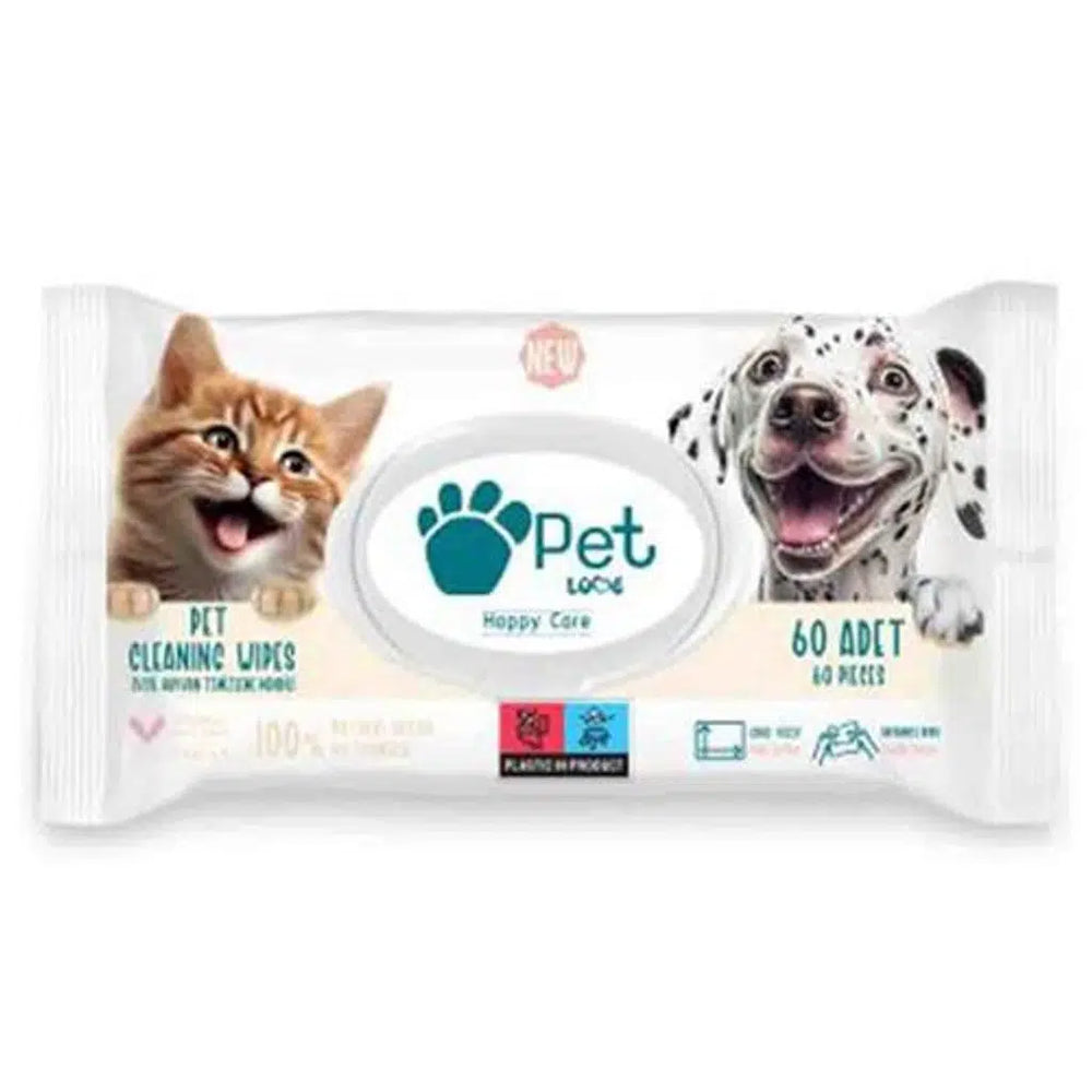 Pet Love Pet Cleaning Wipes with Natural Argan Oil 60 Count