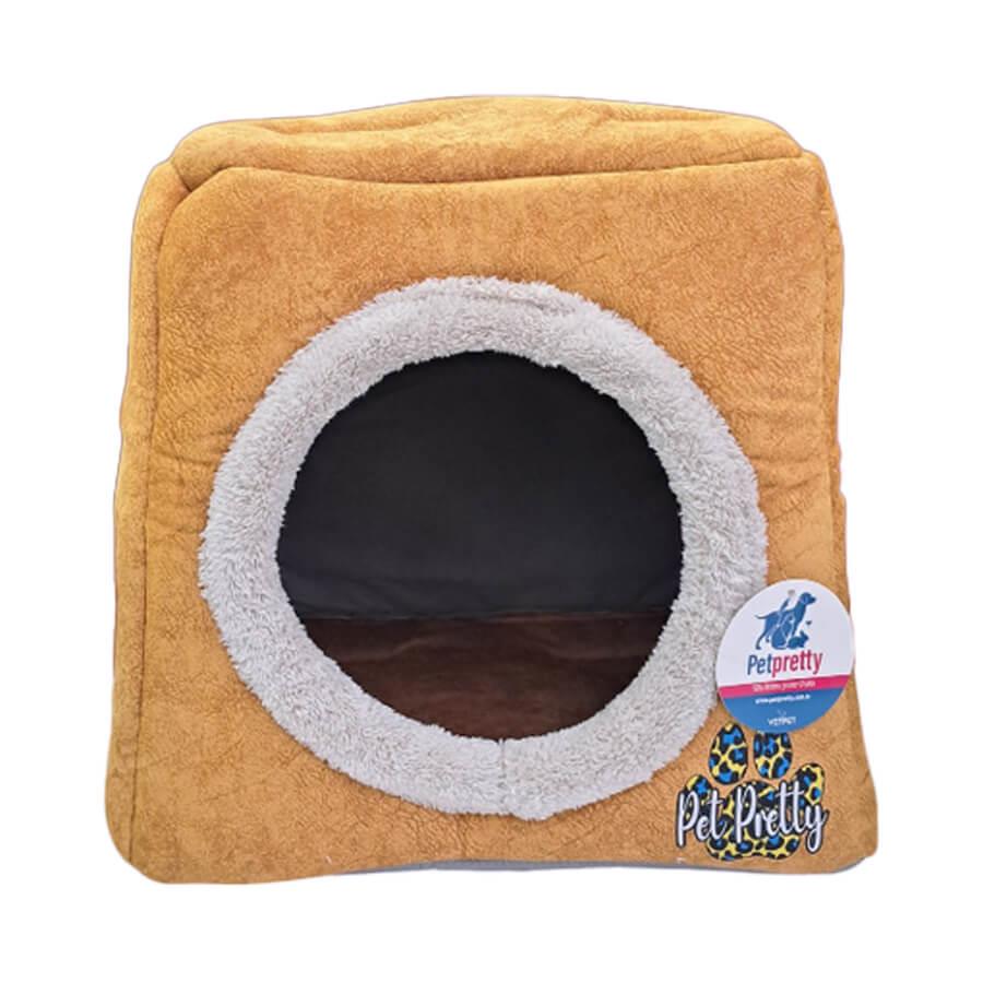 Pet Pretty Comfort 3-in-1 Mustard Pet Bed and House