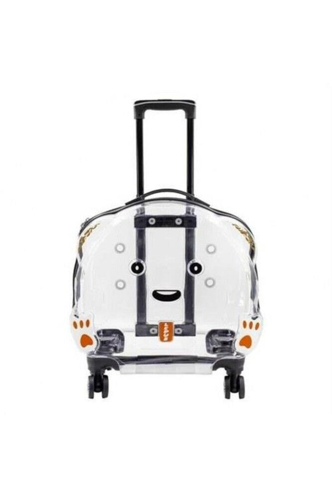 Pet Pretty Clear Rolling Pet Carrier for Cats and Dogs