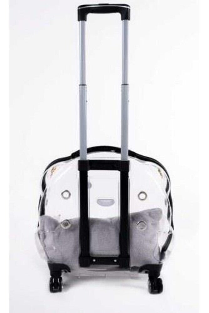 Pet Pretty Clear Rolling Pet Carrier for Cats and Dogs