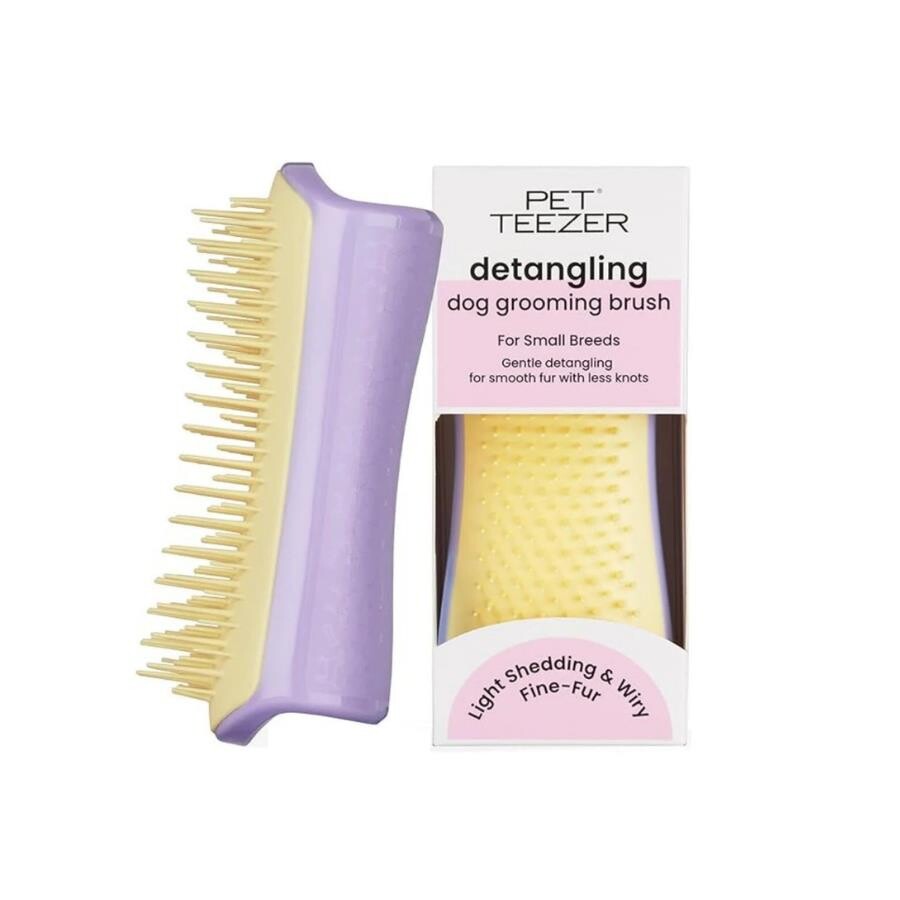 Pet Teezer Detangling Dog Brush for Small Breeds Purple 1 Count