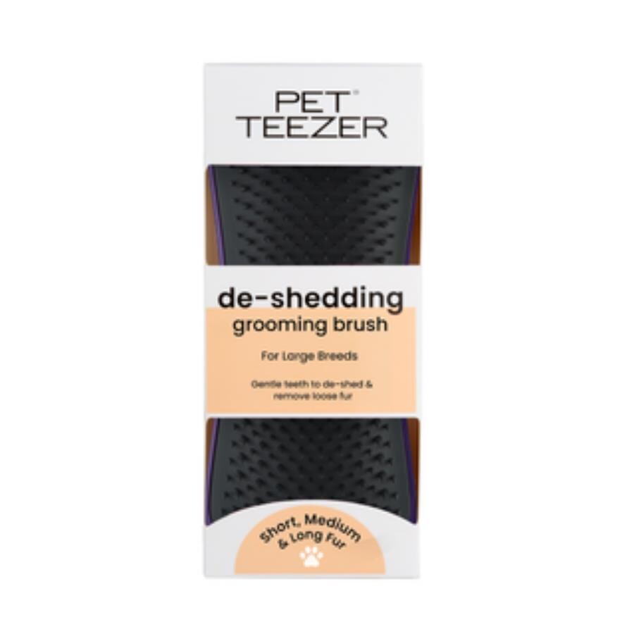 Pet Teezer De-Shedding and Dirt Removing Grey Dog Brush