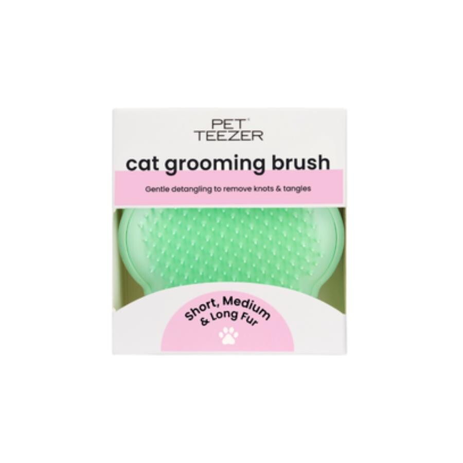 Pet Teezer Cat Grooming and Massage Brush Green 1 Count