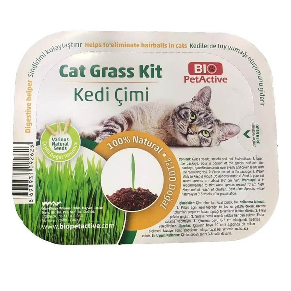 Pet Active Cat Grass Kit for Natural Hairball Support