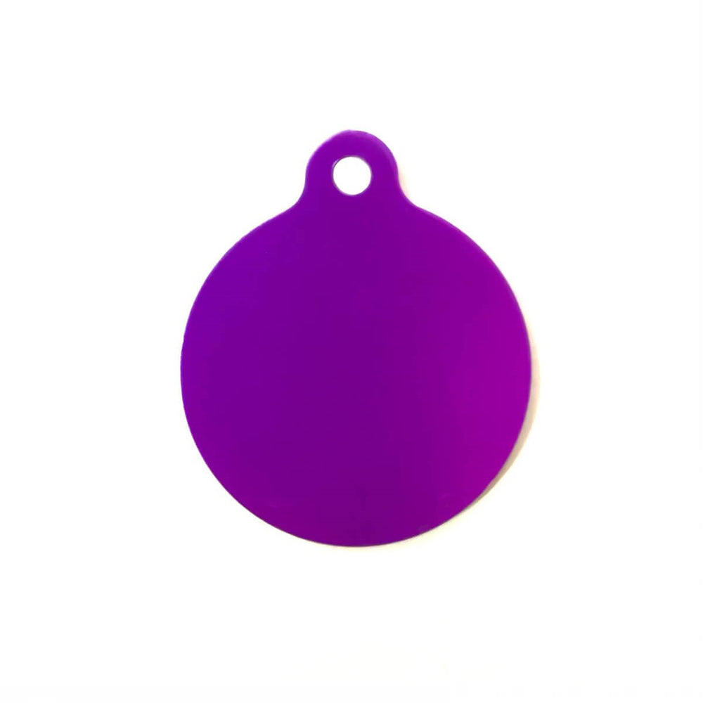 Dalis Round Pet ID Tag for Cats and Dogs Purple 3.8 cm