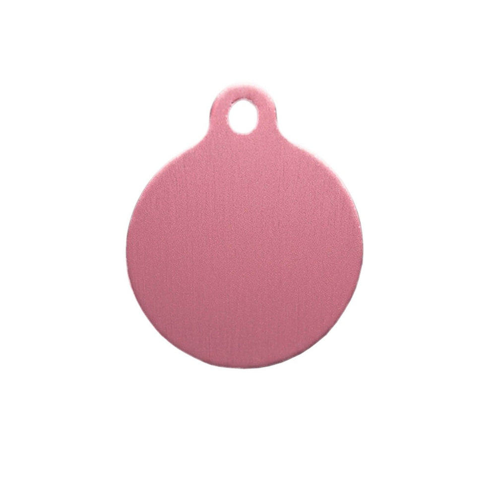 Dalis Round Pink Pet ID Tag for Cats and Dogs 3.8 cm