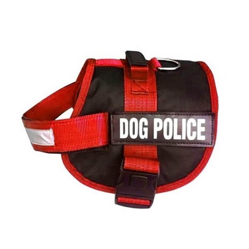 Pet Pretty Dog Police Red Chest Harness with Control Handle, Small 60-75 cm