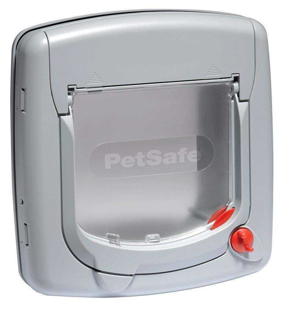 PetSafe Manual 4-Way Locking Cat Door for Pets up to 7kg Grey