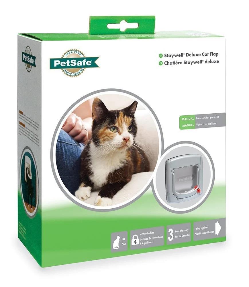 PetSafe Manual 4-Way Locking Cat Door for Pets up to 7kg Grey