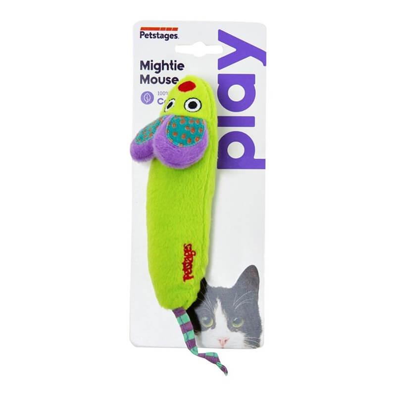 Petstages Green Magic Mighty Mouse Catnip Kick Toy 24.5cm