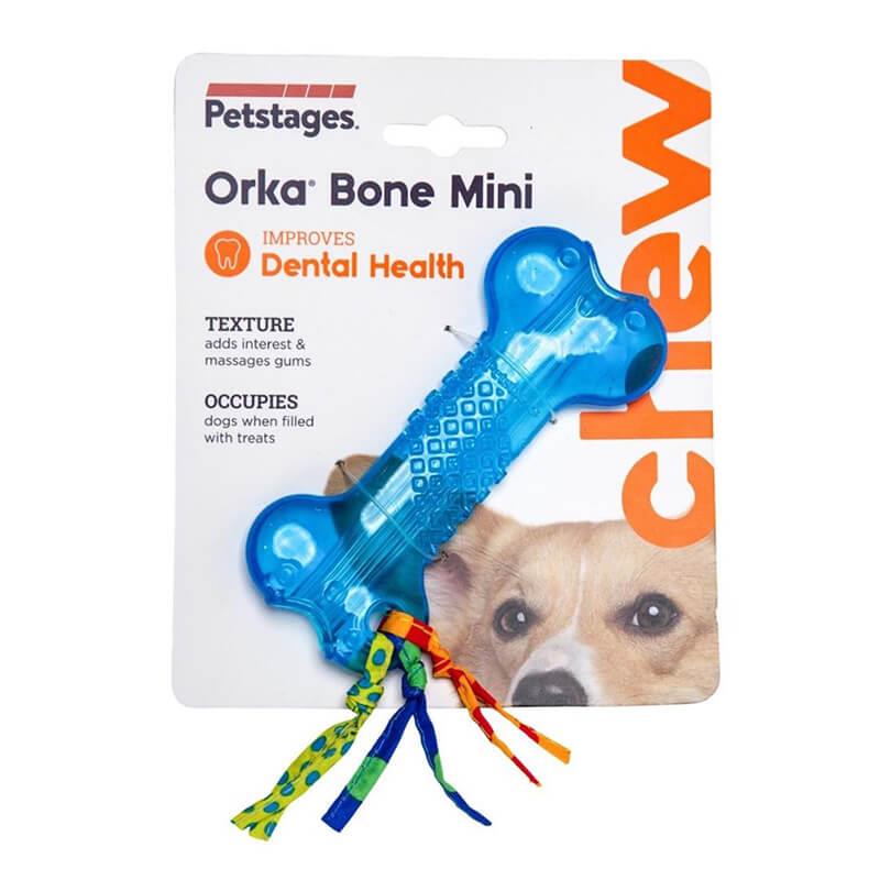 Petstages Mini ORKA Bone Durable Rubber Dog Chew Toy 10 cm