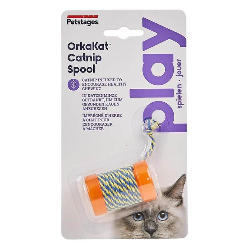Petstages Orka Catnip Spool Rope Toy for Active Play