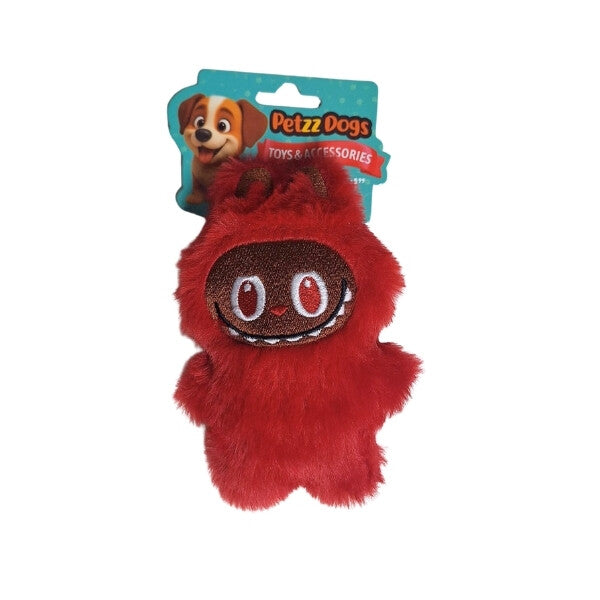 PetzzDogs Labubu Plush Red Dog Chew Toy - 16 x 10 cm