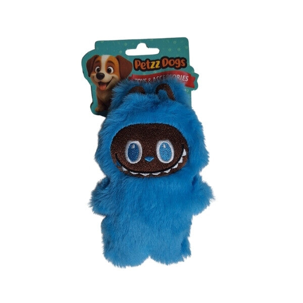 Petzzdogs Labubu Plush Blue Dog Chew Toy 16x10 cm