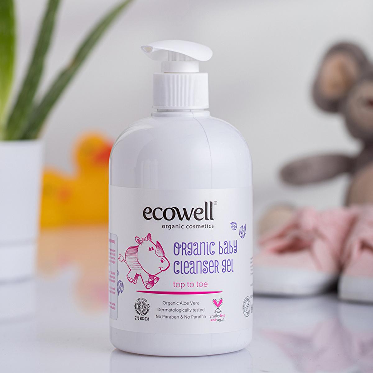 ecowell organic baby cleansing gel 500ml bottle, gentle formula for delicate skin Ecowell Organic Baby Cleansing Gel - Gentle Formula for Delicate Skin | 500 ml Ecowell Organic Baby Cleansing Gel - 500ml ecowell, organic-baby-cleansing-gel, vegan, cruelty-free, baby-care, gentle-cleaning, parents, eco-friendly, shampoo-and-soap, ai-generated