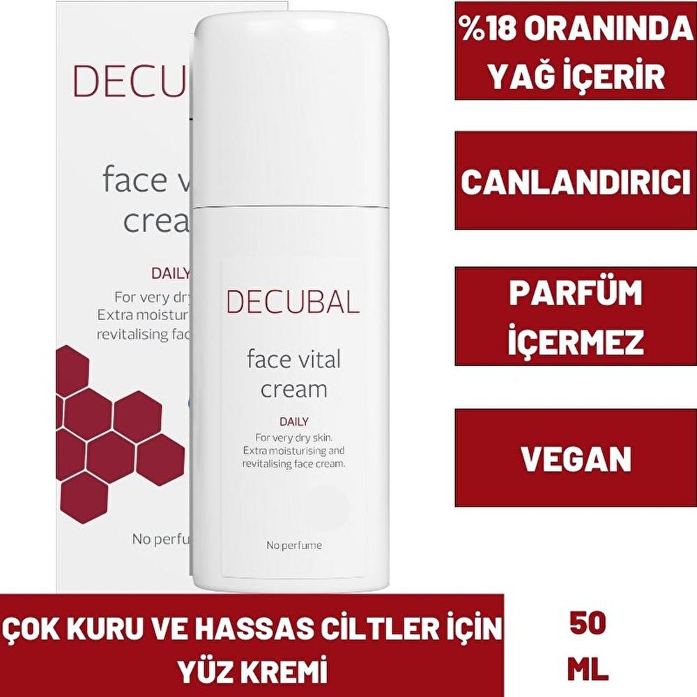 Decubal Moisturizing Face Cream for Dry & Sensitive Skin - Fragrance-Free, Natural Ingredients - 1.69 fl oz - view 2