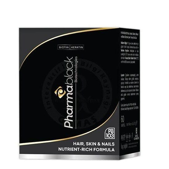 Pharmablack Biotin & Keratin Hair Support Supplement 60 Capsules