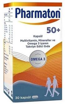 Pharmaton 50+ Multivitamin with Omega-3 Softgel Capsules, 30 Capsules
