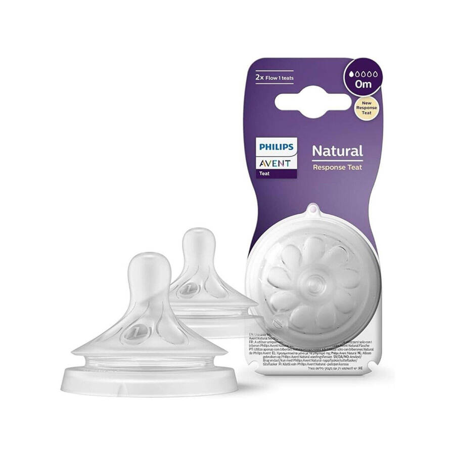 Philips Avent Natural Response Nipple Flow 1 for 0M+ 2-Pack