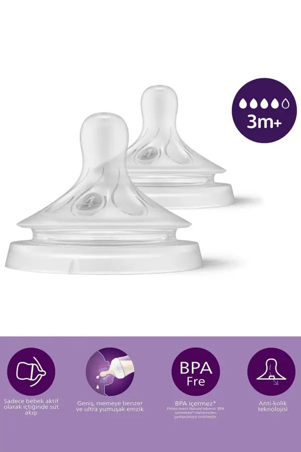 Philips Avent Natural Response Teat Flow 4 3M+ 2-Pack