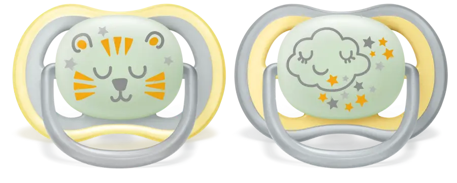 Philips Avent Ultra Air Night Pacifier 18M+ Yellow 2-Pack