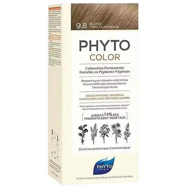 Phyto Phytocolor Permanent Hair Color 9.8 Light Beige Blonde