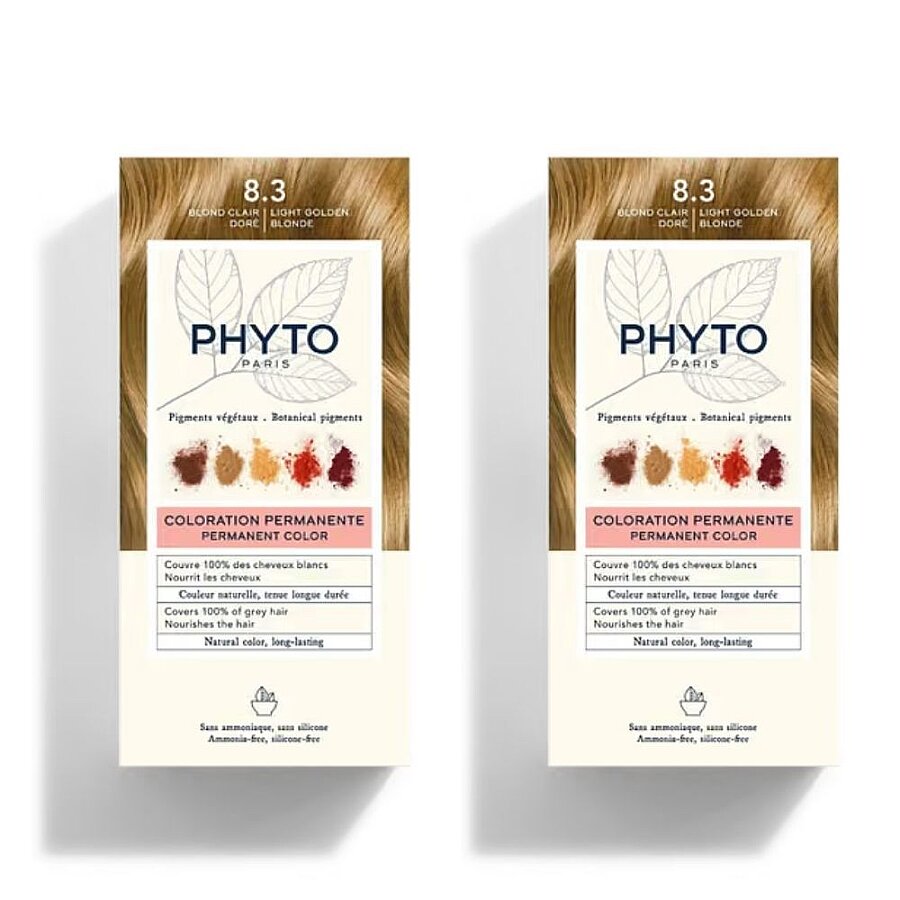 Phyto PhytoColor 8.3 Light Golden Blonde Hair Dye Kit 2-Pack