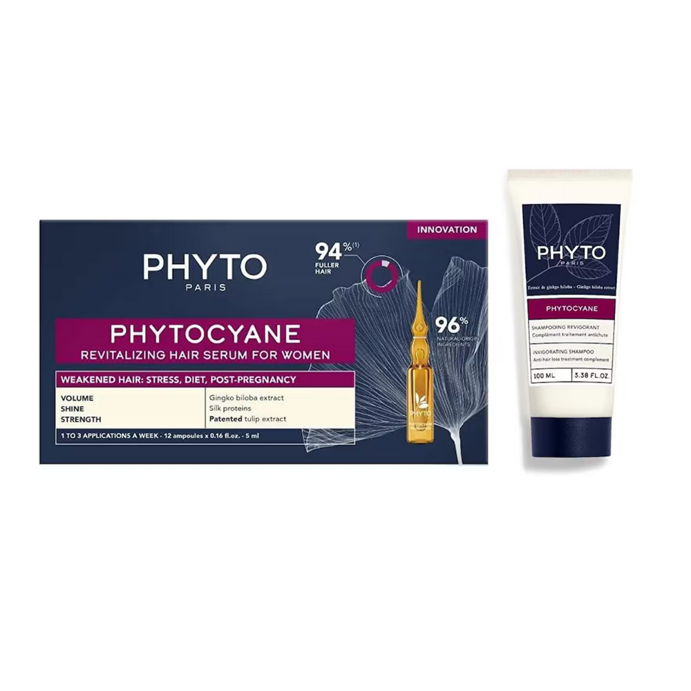 Phyto Phytocyane Women's Hair Thinning Serum and Shampoo Set