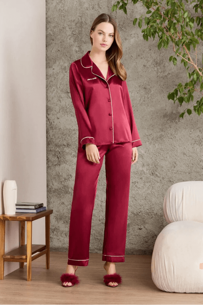 Pierre Cardin 1200 Women's Burgundy Pajama Set
