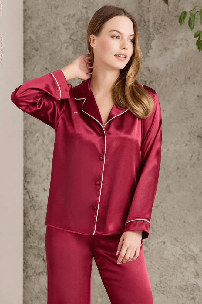 Pierre Cardin 1200 Women's Burgundy Pajama Set