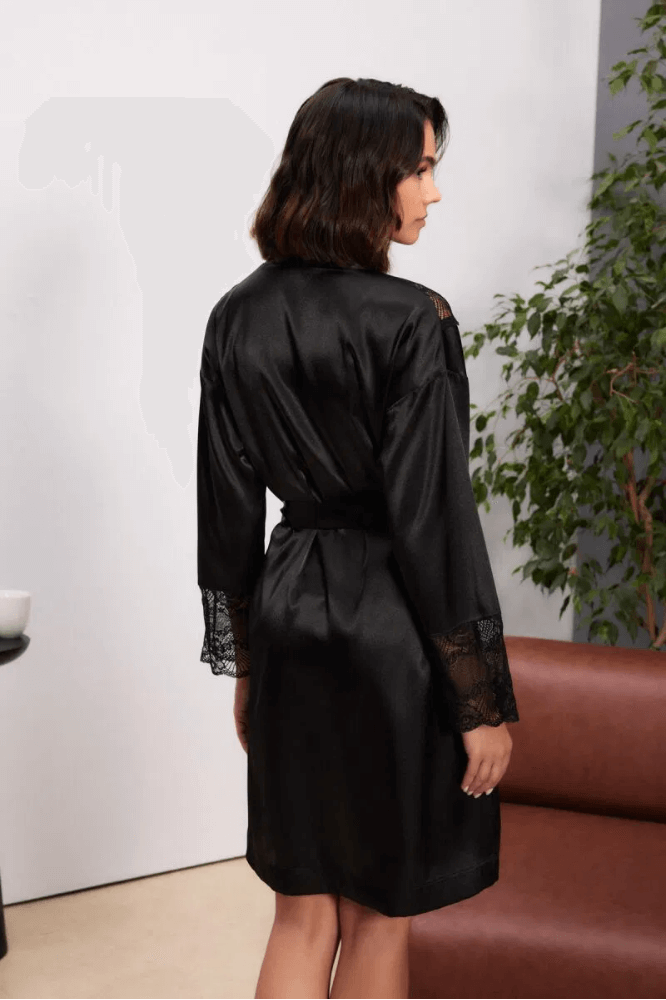 Pierre Cardin 4510 Nightgown and Robe Set in Black