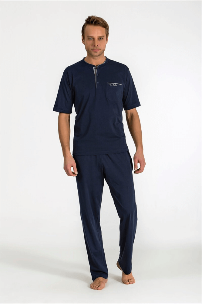 Pierre Cardin 5370 Cotton 3-Piece Pajama Set in Navy