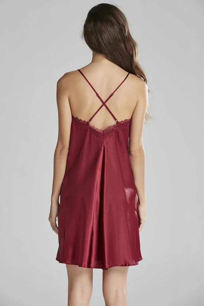 Pierre Cardin 6965 Satin 6-Piece Loungewear Set Burgundy