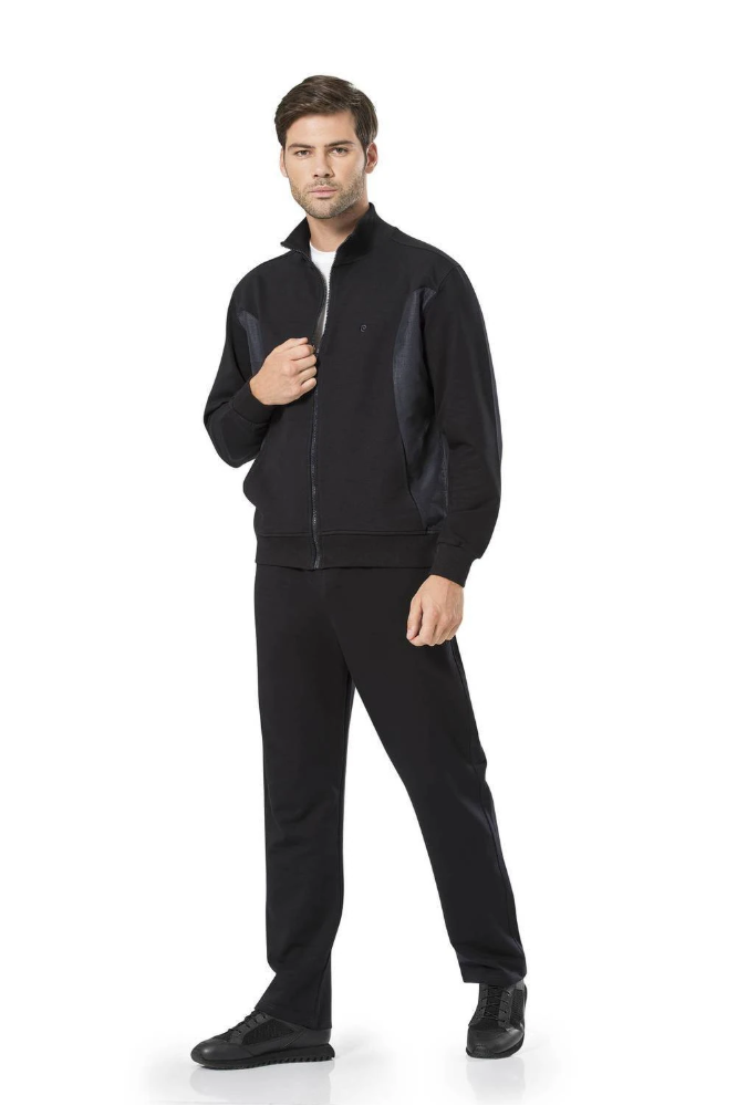 Pierre Cardin 7000 Men's Tracksuit Set Comfort Fit Black