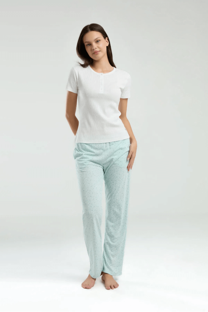 Pierre Cardin 8989-S Women's Pajama Set in White