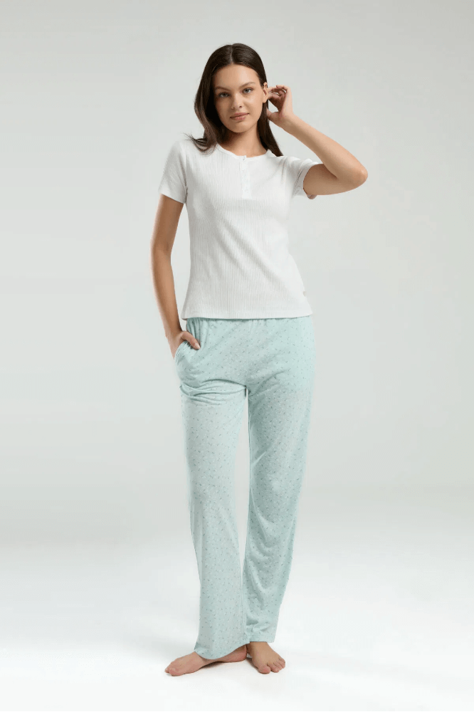 Pierre Cardin 8989-S Women's Pajama Set in White