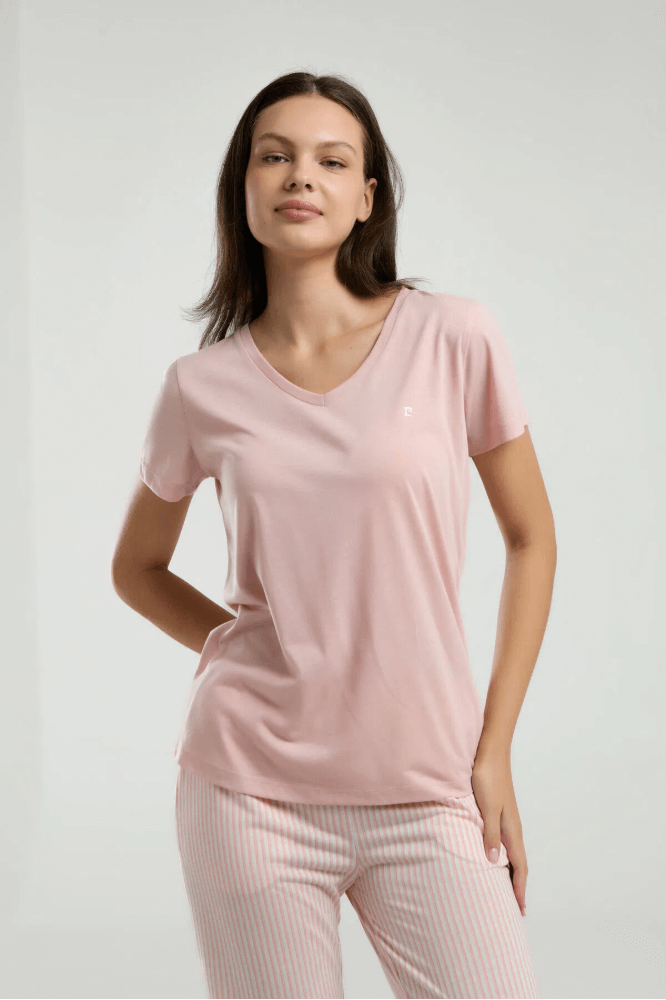 Pierre Cardin 9011-S Women's Soft Pajama Set in Coral
