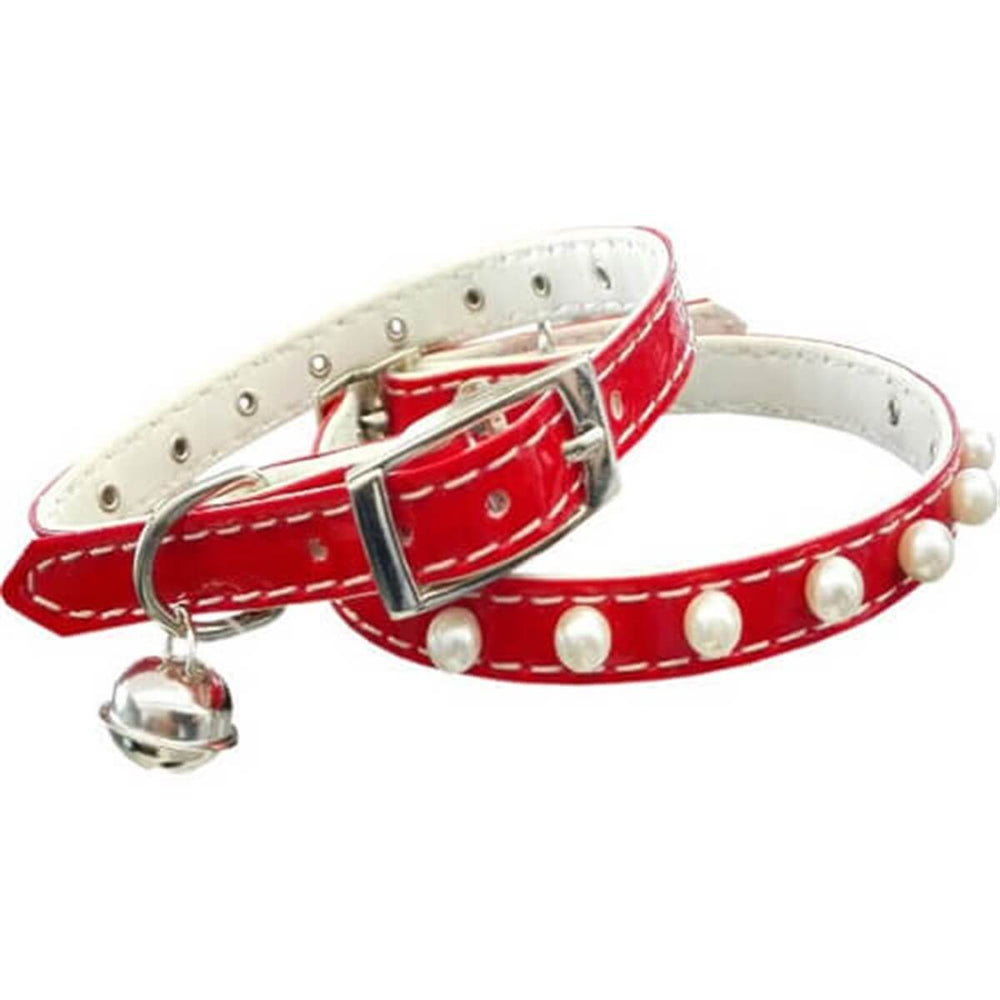 Pisy Cat Pearl Cat Collar Red 10 mm 30 Cm
