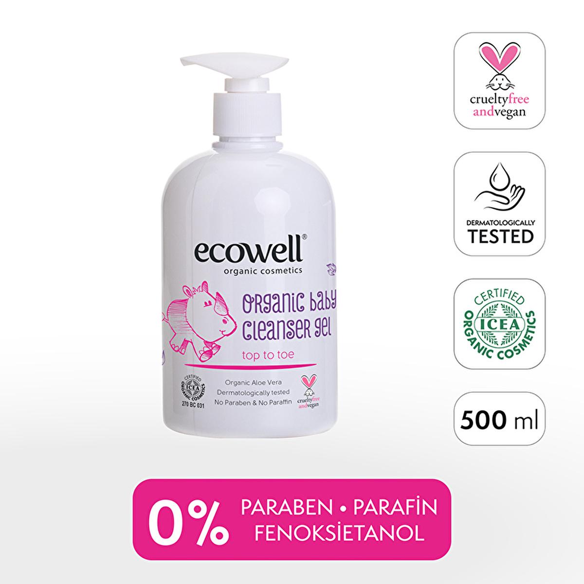 ecowell organic baby cleansing gel 500ml bottle, gentle formula for delicate skin Ecowell Organic Baby Cleansing Gel - Gentle Formula for Delicate Skin | 500 ml Ecowell Organic Baby Cleansing Gel - 500ml ecowell, organic-baby-cleansing-gel, vegan, cruelty-free, baby-care, gentle-cleaning, parents, eco-friendly, shampoo-and-soap, ai-generated