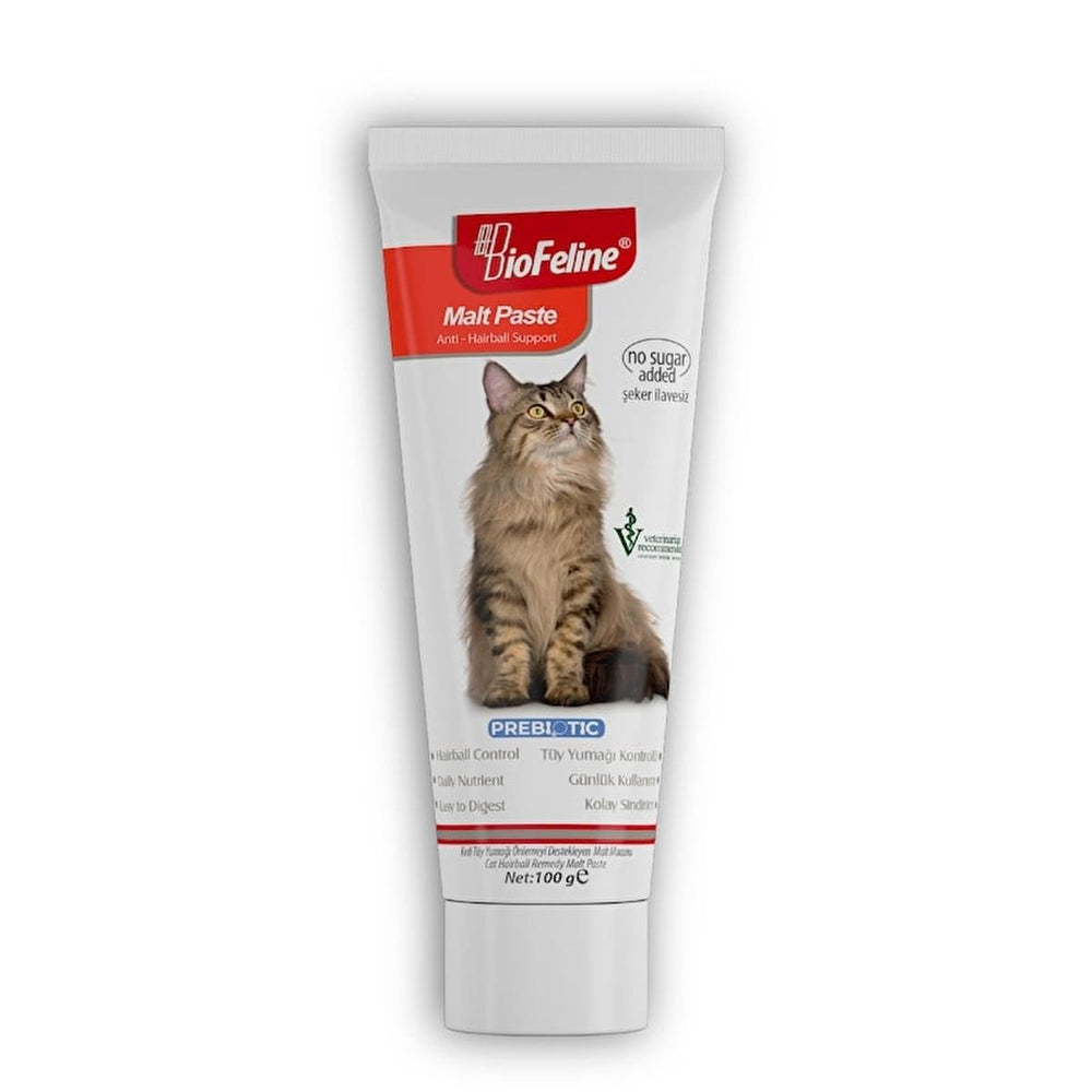Biofeline Anti-Hairball Malt Paste for Cats - Natural Digestive Aid, 100g - view 2