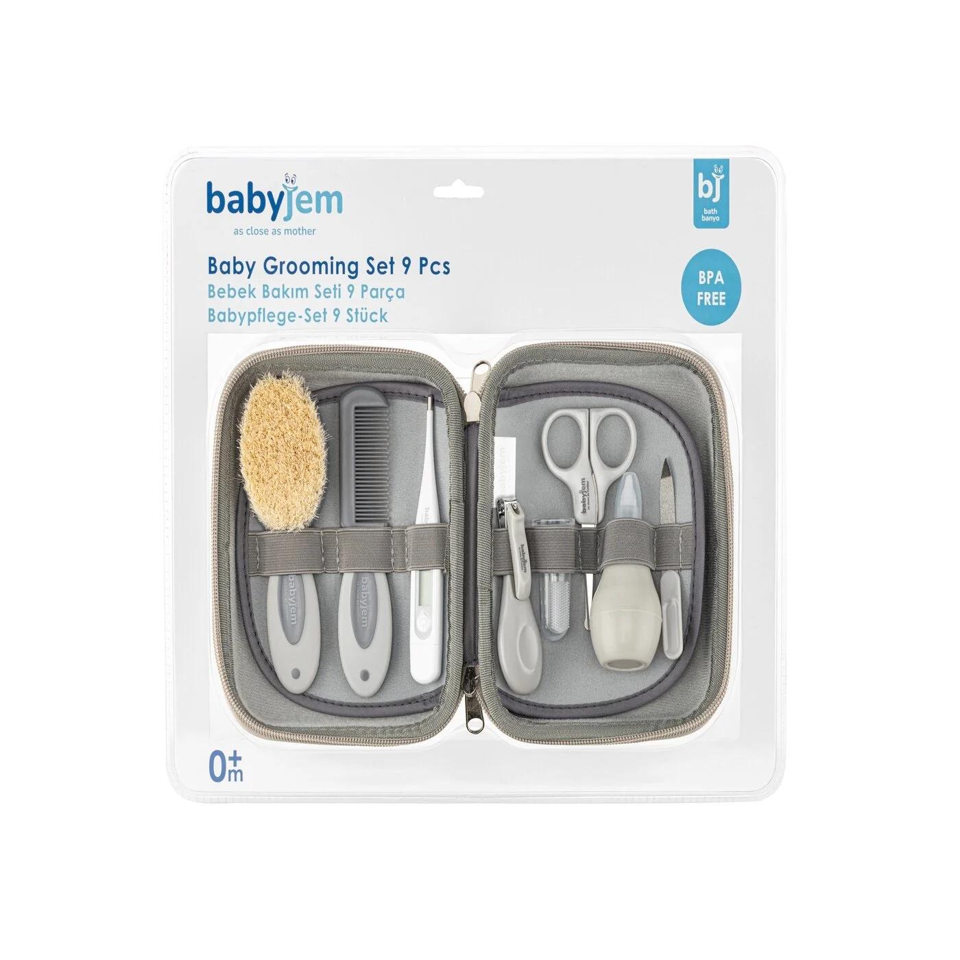Babyjem 9-Piece Baby Grooming &amp; Care Set in Grey